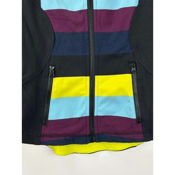 Lululemon Women's Size 4 Zip-Up Jacket Black Pow Stripe Split Pea Luon - Picture 13 of 13